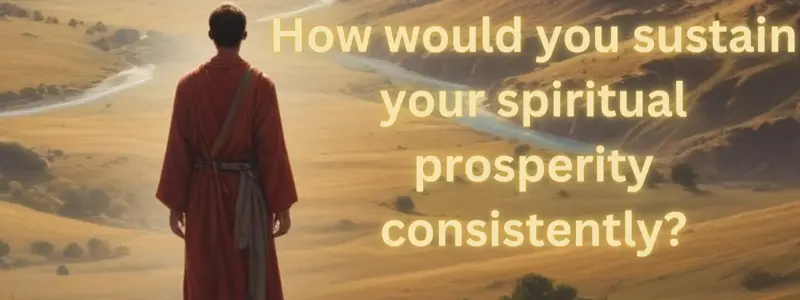 How would you sustain your spiritual prosperity consistently?